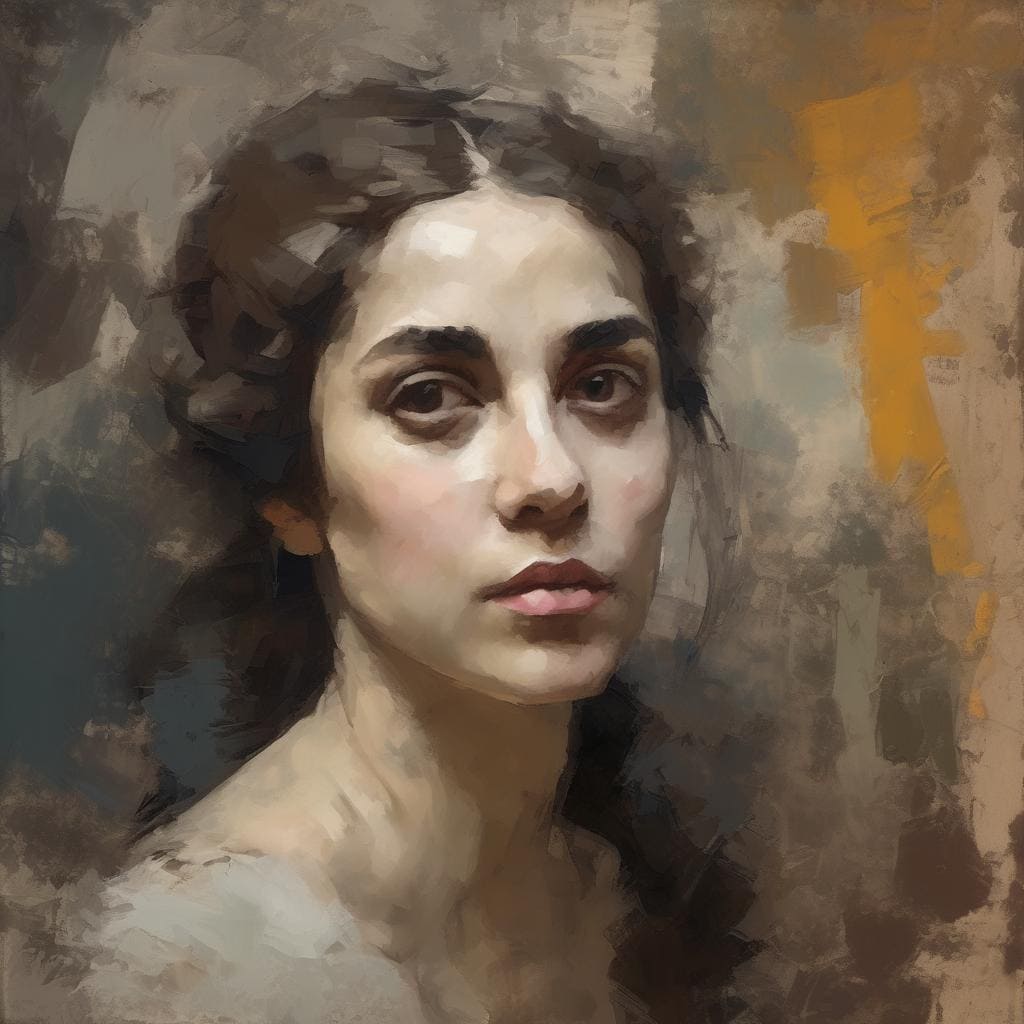 ζωγραφιά πορτραίτου γυναίκας, τέχνη και συμβολισμοί, γυναικεία ομορφιά, εικαστικές τέχνες, σύγχρονη τέχνη και πολιτισμός, ζωγραφική και εκφραστικότητα, τέχνη ως γλώσσα συμβόλων, δημιουργία και καλλιτεχνική έκφραση, εντυπωσιακό πορτραίτο, σύμβολα στην τέχνη, αρμονία και αισθητική, σύμβολα και επικοινωνία στην τέχνη.